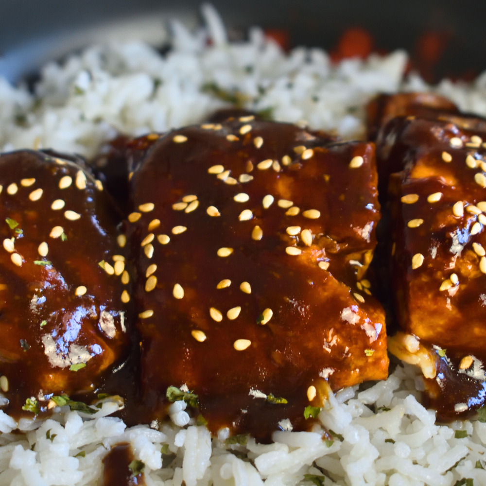 Salmón Glaseado en Miso con Arroz Basmati