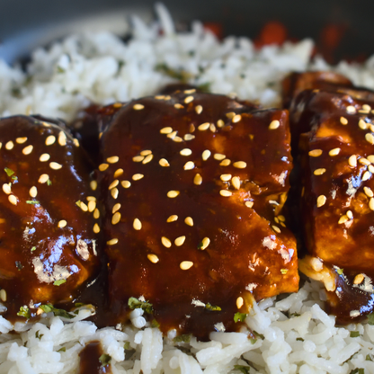 Salmón Glaseado en Miso con Arroz Basmati