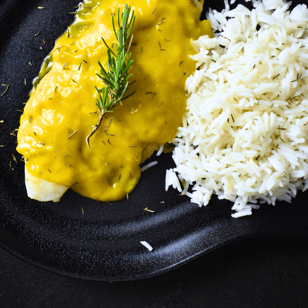 Bacalao al curry de mango y jengibre