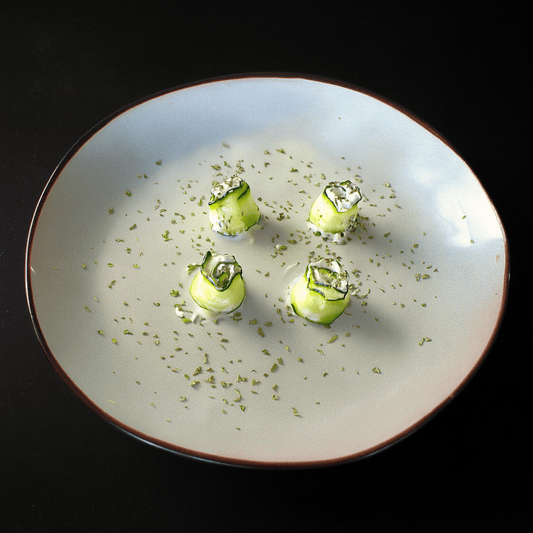 Rollitos de calbabacin con ricotta y limon